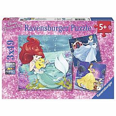 PRINCESSES 3X49PC PUZZLES