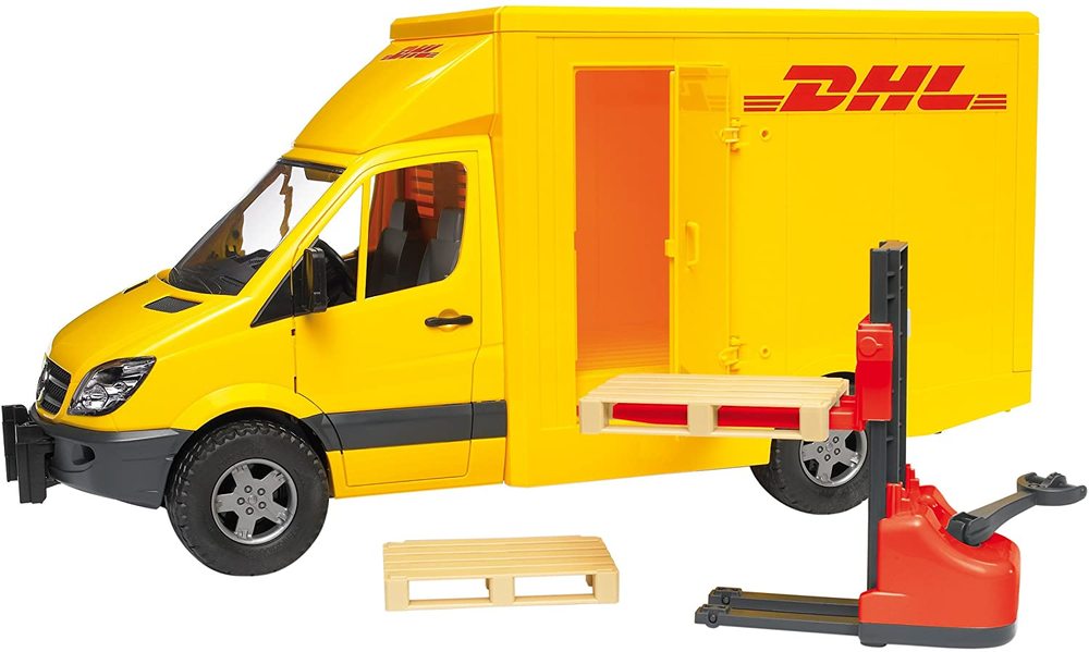Mercedes Benz Sprinter DHL with hand pallet truck and 2 pallets