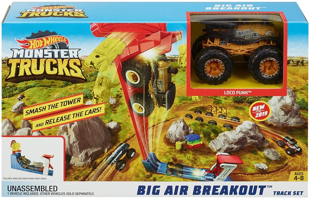 Hot wheels monster trucks big air breakout playset store